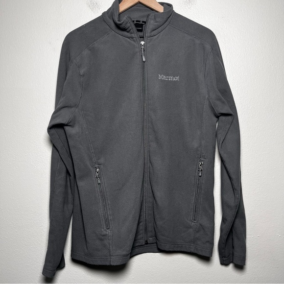 Marmot Men Fleece Jacket Medium‎ Gray Full Zip Hiking Outdoor Gorpcore - Picture 1 of 10